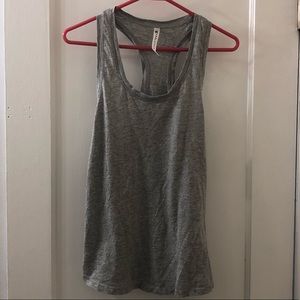 Gray racer back tank